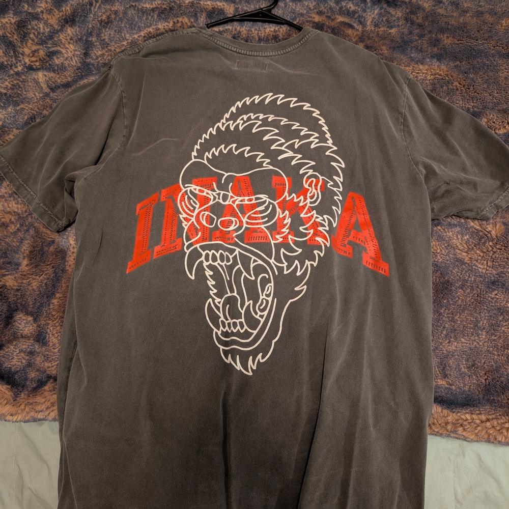 Inaka Power Charcoal Tee with Red Graphic